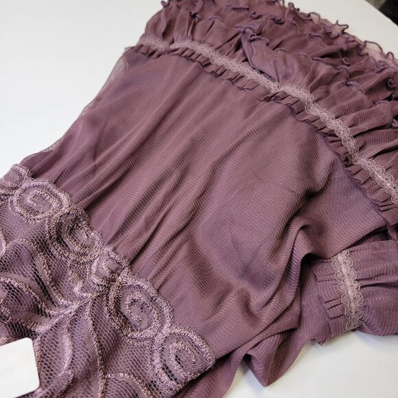 SEXY Mini Skirt in a Mauve Hue Frilly Lace Mini Skirt- NWOT - Picture 9 of 9